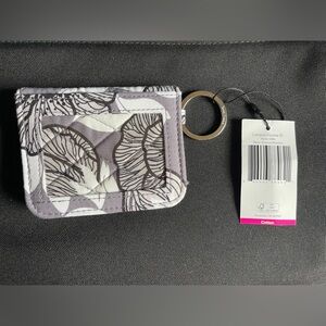 Vera Bradley Gray and White Compact ID Case